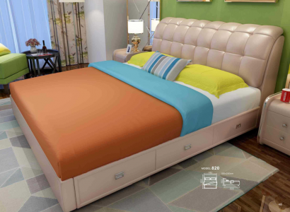 Bed Padding Design Luxury Decor Double Hotel Beds Marriage Bedroom Leather