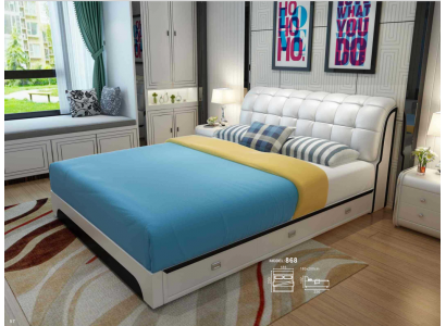 Tweepersoonsbed Bed Echtelijk bed Ontwerp Luxe Gestoffeerd Luxe Designbed Leder