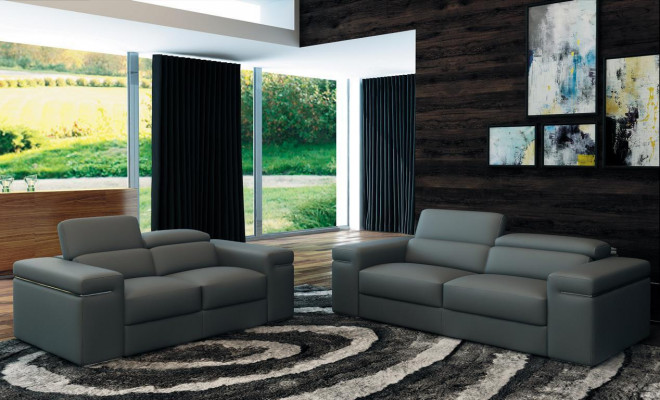 Multifunctionele leren bank zitkussen woonkamer set leren bankstel 3+2