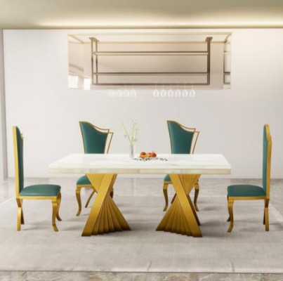 Luxe eettafel eetkamertafel Goud Metaal tafels Eettafels Meubels Inrichting