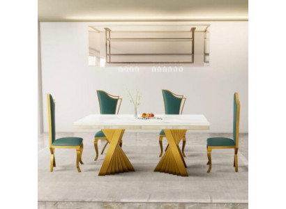 Luxe eettafel eetkamertafel Goud Metaal tafels Eettafels Meubels Inrichting