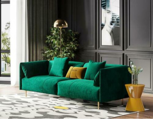 Bankstel met 2 zitplaatsen Velvet tweezits ontspannen fluweel hout club zetel ontwerp bank lounge