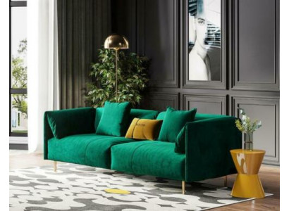 Bankstel met 2 zitplaatsen Velvet tweezits ontspannen fluweel hout club zetel ontwerp bank lounge