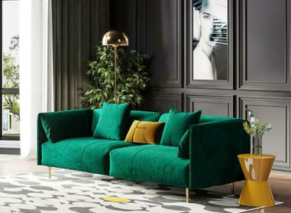 Bankstel met 2 zitplaatsen Velvet tweezits ontspannen fluweel hout club zetel ontwerp bank lounge