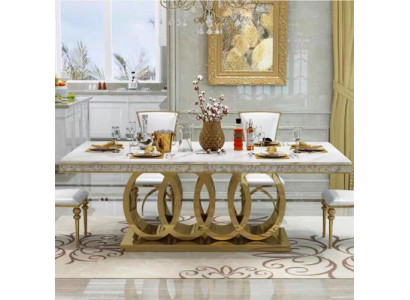 Luxe eettafel eetkamertafel metaal goud tafels eettafels meubels inrichting