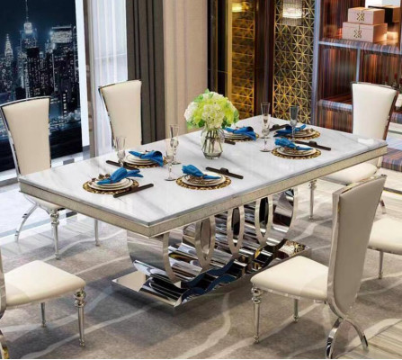 Luxe eettafel eetkamertafel metaal goud tafels eettafels meubels inrichting