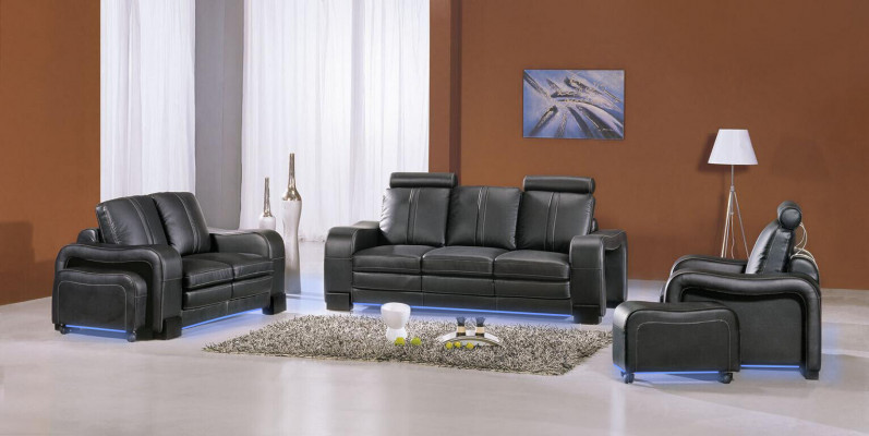 Sofa set bekleding bank bank set 3+2 zitsbanken banken leer nieuw