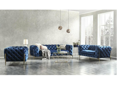 Chesterfield Edle Designer Bank Bekledingsstof Textiel Fluweel Bankstel Luxe Bankstellen