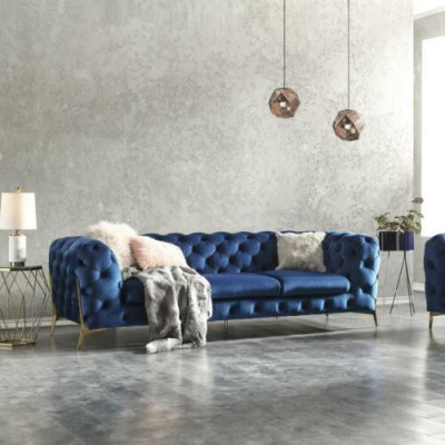 Chesterfield Edle Designer Bank Bekledingsstof Textiel Fluweel Bankstel Luxe Bankstellen