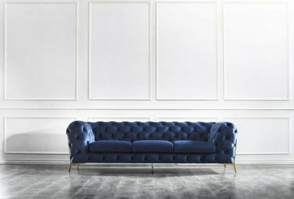 Chesterfield Edle Designer Bank Bekledingsstof Textiel Fluweel Bankstel Luxe Bankstellen