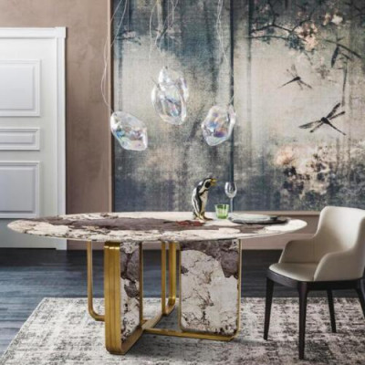 Stenen eettafels Ronde tafels Design tafel Ronde meubels Eetkamer Modern Nieuw