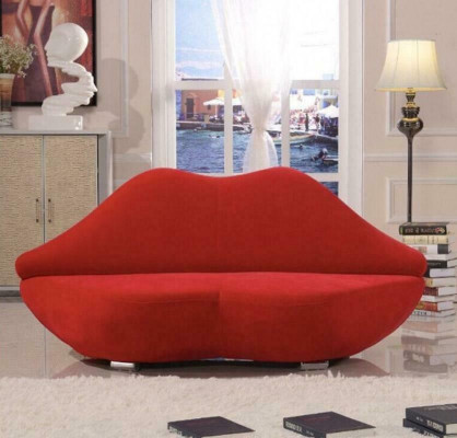 Lippenbank 2-zits gestoffeerd fluweel modern ontspanningszitje luxe meubels bank meubels nieuw