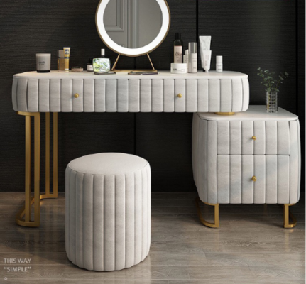 Make-up tafel spiegel kruk compleet ladekast slaapkamer luxe meubels