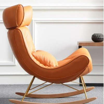 Fauteuil metalen design gestoffeerde lounge club stoel zitkamer schommel.