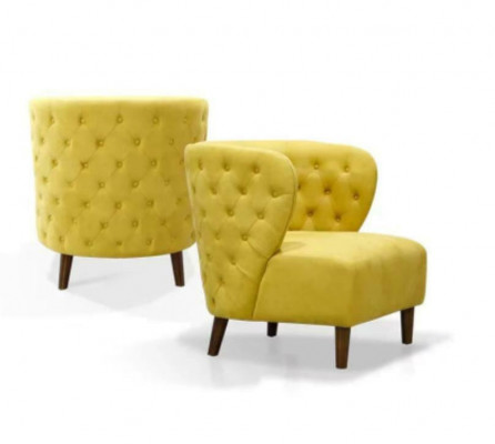 Gele Chesterfield fauteuil xl Textiel stof banken Creatieve meubels Banken