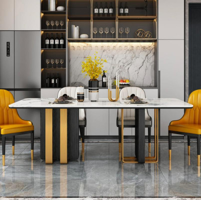 Eettafels Marmer Eettafel Modern Meubels Tafels Ontwerptafel Eetkamer Metaal Nieuw