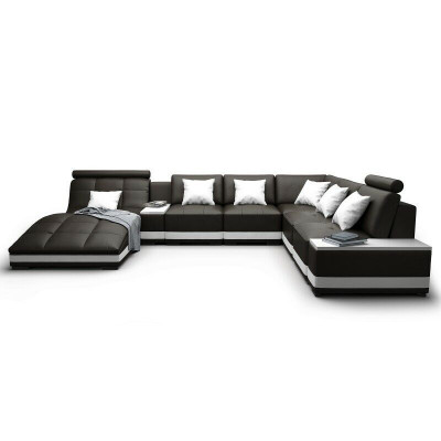 Designersofa Hoekbank Woonlandschap Ronde Bank Leren Bank Bank U-vorm NiddaA
