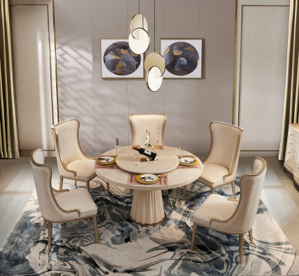 Eettafel Ronde woonkamer ontwerp set Eetkamer massief houten tafels