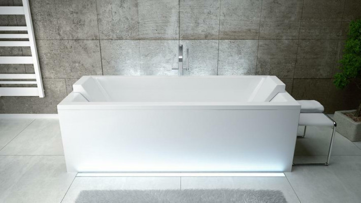 Rechthoekig hoekbad voor de badkamer hoek ligbaden badkuipen wit afgeronde badkuip nieuw