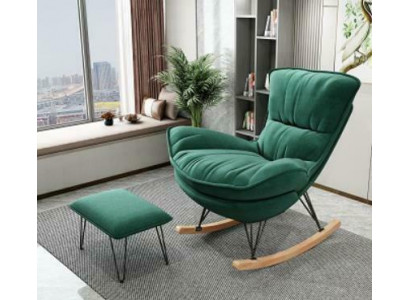 Fauteuil Ontwerper Stoel Bekleding Relax Stof Voetenbankje Eenpersoons Club Bank