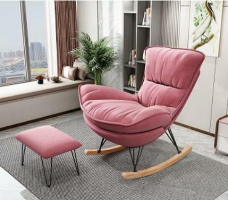 Fauteuil Ontwerper Stoel Bekleding Relax Stof Voetenbankje Eenpersoons Club Bank