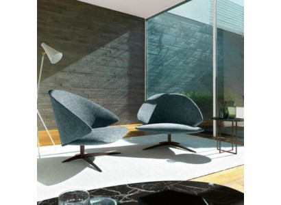 Moderne bank met 1 zitplaats, gestoffeerde zitting van textiel en leer, banken, bankstellen, sofa.