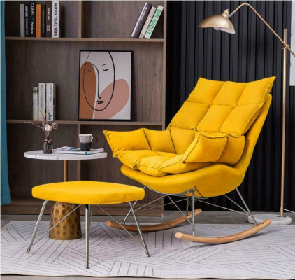 Stoel Metaal Ontwerp Bekleding Lounge Schommelstoel Zitkamer Schommel