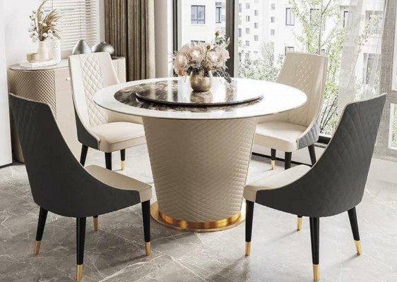 Marmeren eettafel Moderne eetkamer Woonkamer Keuken Tafels Design Tafel Rond Nieuw
