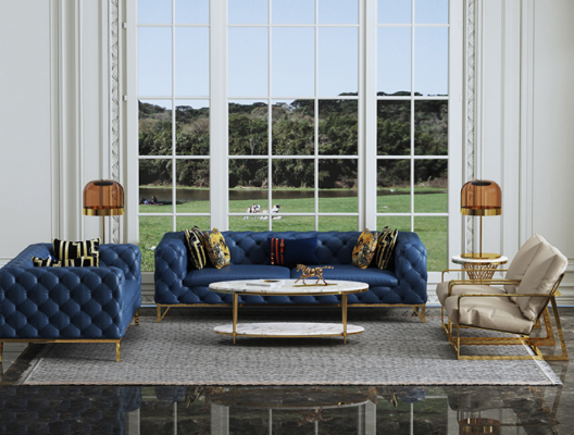 Compleet set bankstel 3 2 1 1 zits luxe designer 4-delig leren bankstel