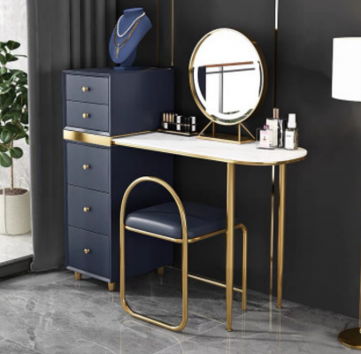 Kaptafel Kruk Compleet Set Commode Slaapkamer Nieuw 2-delig