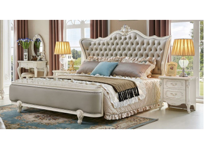 Luxe Chesterfield barok bed nachtkastje 3-delige slaapkamer sets massief hout