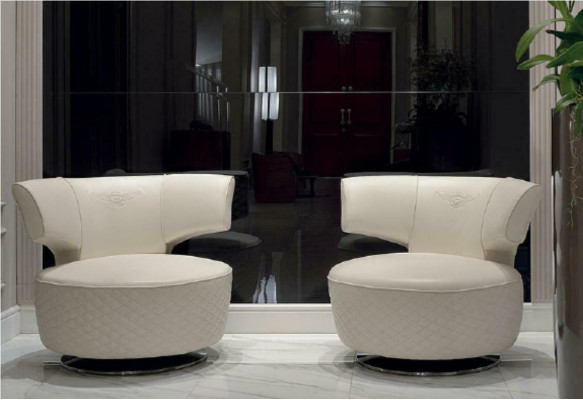 Fauteuil Design Bankbank Bank Zitter Lederen Lounge Club Bekleding Luxe Oren