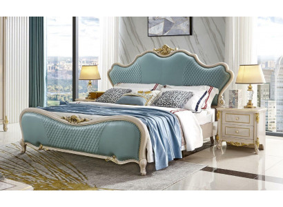 Luxe klassieke slaapkamerset 3-delig. Bed x2 Nachtkastjes Massief hout
