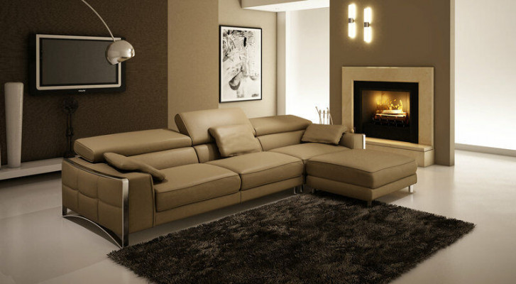 Ontwerp leren bank Bank Bank Bekleding Hoek Stoel Decor Set Woonlandschap