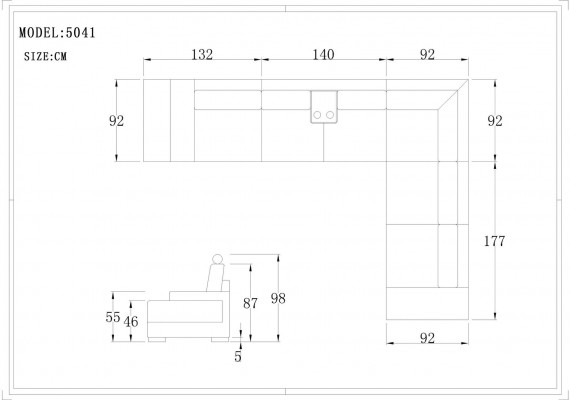 Moderne woonkamer hoekbank bank lederen bank met verlichting bank