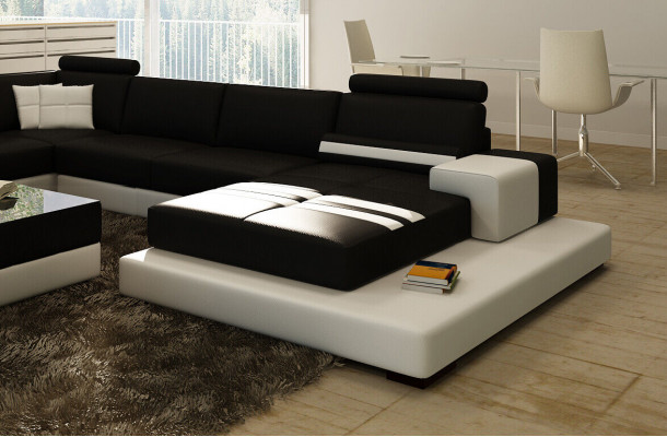 Moderne XXL Grote Woonlandschap Bank Bank Bekleding Hoek Bankstel