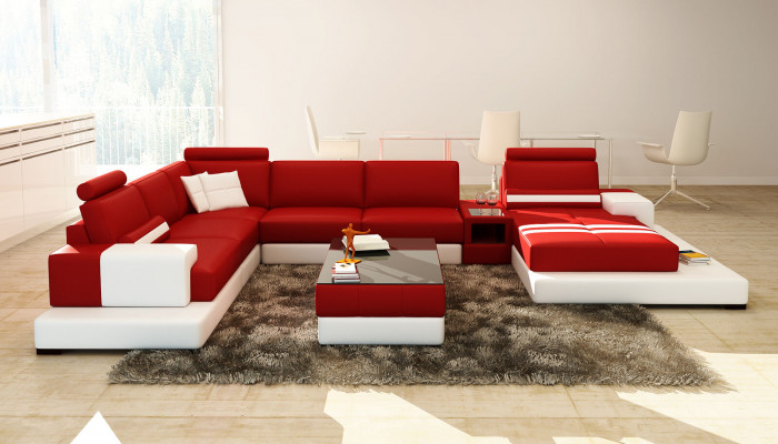 Moderne XXL Grote Woonlandschap Bank Bank Bekleding Hoek Bankstel