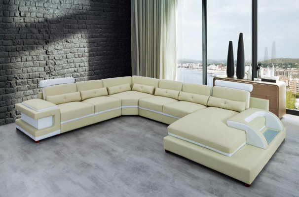 Leren bank XXL Grote banken Bank Bank Bekleed Hoekbank Woonlandschap Leer