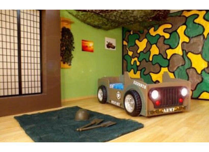 Kinderbed Jeugdbed Bed Bedden Jeep Auto Voertuig BED + MATRAS Nieuw