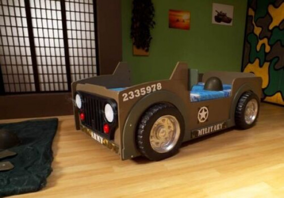Kinderbed Jeugdbed Bed Bedden Jeep Auto Voertuig BED + MATRAS Nieuw