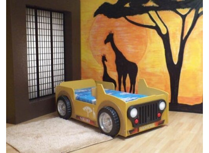 KINDERBED Jeep voertuig Africa Slaapkamer JEUGDBED AUTO BEDDEN SAFARI