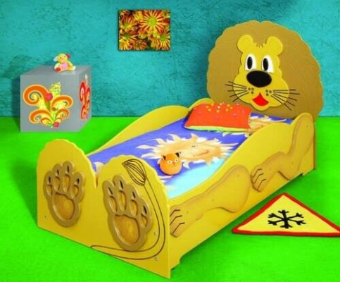 Kinderbed Tienerbed Bed Bedden Inclusief Matras Houten bed 90x200cm Dierenleeuw Nieuw