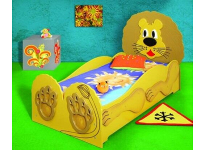 Kinderbed Tienerbed Bed Bedden Inclusief Matras Houten bed 90x200cm Dierenleeuw Nieuw