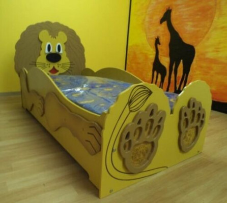 Kinderbed Tienerbed Bed Bedden Inclusief Matras Houten bed 90x200cm Dierenleeuw Nieuw