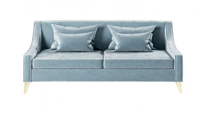 Samt Driezitsbank 3-zits banken Stof Woonkamer Polyester Modern Luxe Blauw