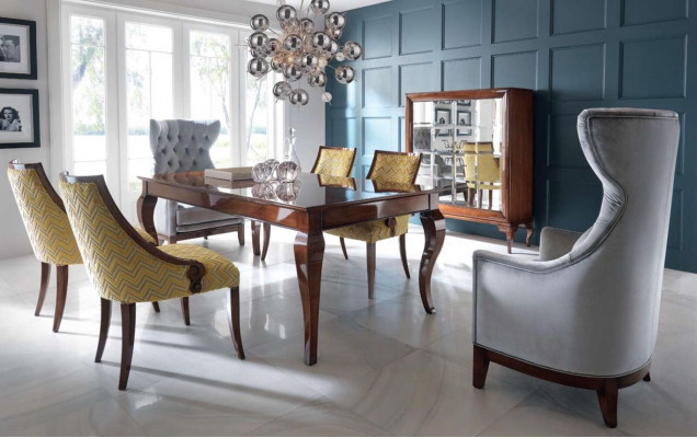 Hoogglans tafel Eettafel Tafels Eettafel Bruin Luxe Eetkamer Hout Nieuw