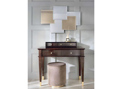 Kaptafel kruk Consoletafel Luxe houten secretaire Bruin Slaapkamer 2-delig