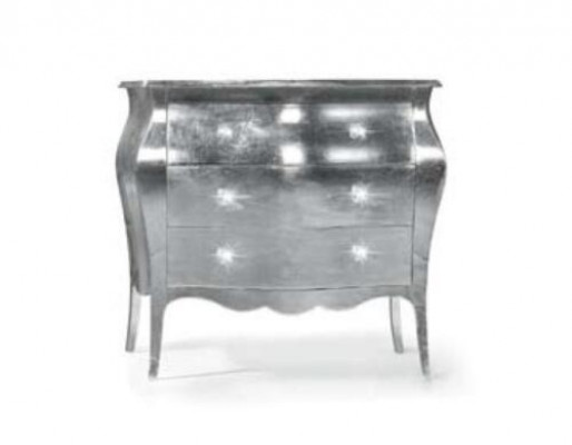 Kommode Kasten Commodes Hout Luxe Meubels Slaapkamer Klassiek Zilver Ontwerp