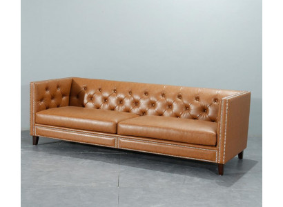 Bank 4-zits gestoffeerde sofa moderne zitplaatsen polyester design bank oranje