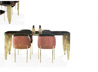 Luxe eetkamerset tafelset Klassieke stoelgroep 4x stoelen Sets 5-delig